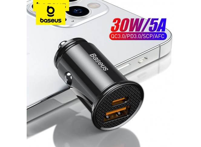 Baseus-Carregador USB de Carregamento Rápido para Automóveis